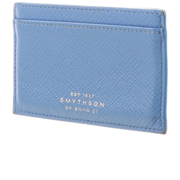 Smythson Flat Card Holder in Panama (blue), used in very good condition - Picture 5 of 8